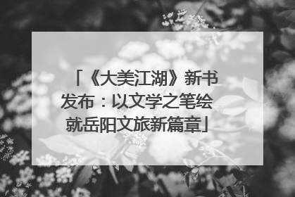 《大美江湖》新书发布：以文学之笔绘就岳阳文旅新篇章