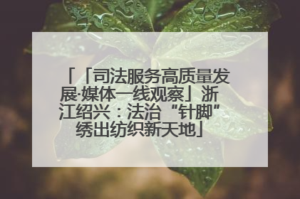 「司法服务高质量发展·媒体一线观察」浙江绍兴：法治“针脚”绣出纺织新天地