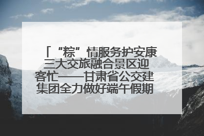 “粽”情服务护安康 三大交旅融合景区迎客忙——甘肃省公交建集团全力做好端午假期景区运营工作