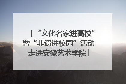 “文化名家进高校”暨“非遗进校园”活动走进安徽艺术学院