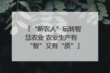“新农人”玩转智慧农业 农业生产有“智”又有“质”
