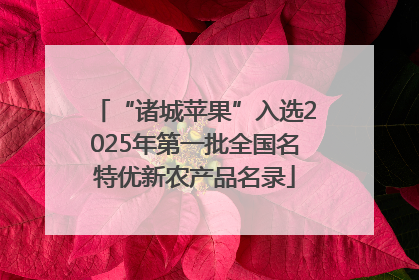 “诸城苹果”入选2025年第一批全国名特优新农产品名录