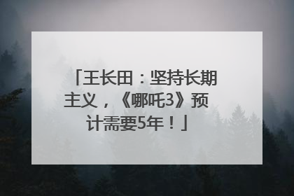 王长田：坚持长期主义，《哪吒3》预计需要5年！