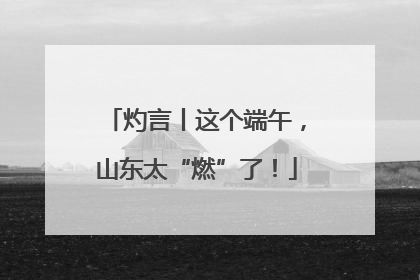灼言丨这个端午，山东太“燃”了！