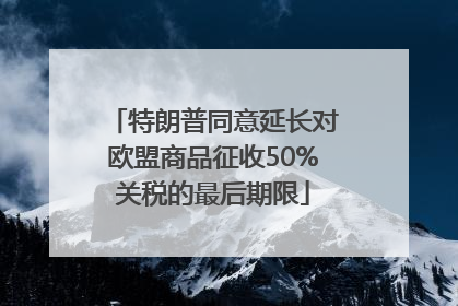 特朗普同意延长对欧盟商品征收50%关税的最后期限