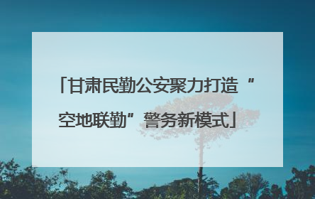 甘肃民勤公安聚力打造“空地联勤”警务新模式