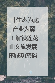 生态为底 产业为翼！解锁莲花山文旅发展的成功密码