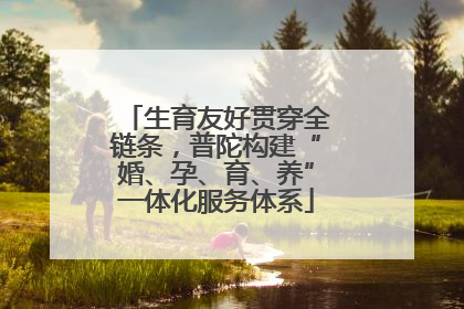 生育友好贯穿全链条，普陀构建“婚、孕、育、养”一体化服务体系