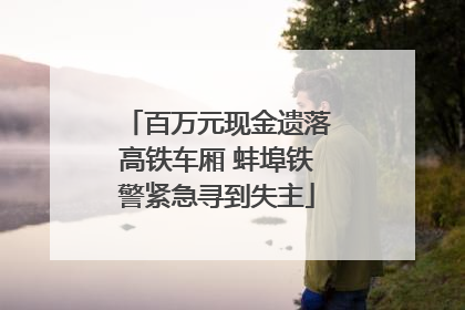 百万元现金遗落高铁车厢 蚌埠铁警紧急寻到失主