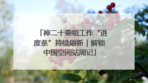 神二十乘组工作“进度条”持续刷新｜解锁中国空间站周记