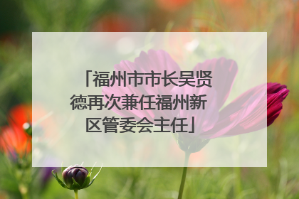 福州市市长吴贤德再次兼任福州新区管委会主任
