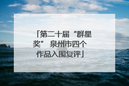 第二十届“群星奖” 泉州市四个作品入围复评