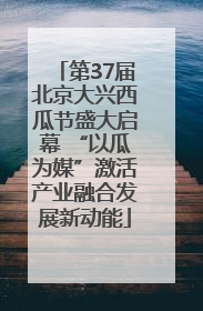 第37届北京大兴西瓜节盛大启幕 “以瓜为媒”激活产业融合发展新动能