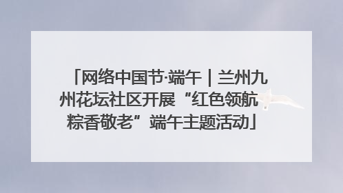网络中国节·端午｜兰州九州花坛社区开展“红色领航 粽香敬老”端午主题活动