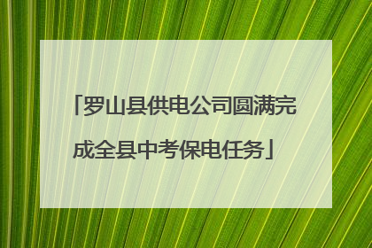 罗山县供电公司圆满完成全县中考保电任务