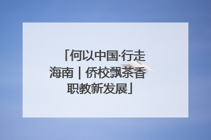 何以中国·行走海南｜侨校飘茶香 职教新发展
