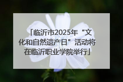 临沂市2025年“文化和自然遗产日”活动将在临沂职业学院举行