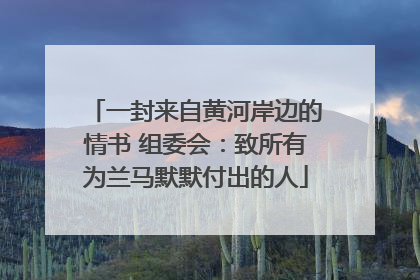 一封来自黄河岸边的情书 组委会：致所有为兰马默默付出的人