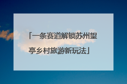 一条赛道解锁苏州望亭乡村旅游新玩法
