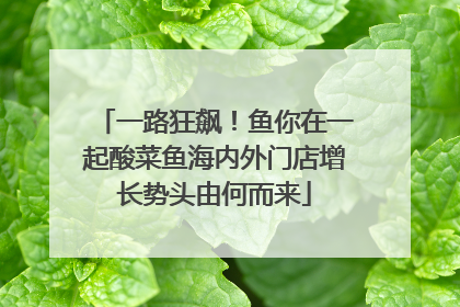 一路狂飙！鱼你在一起酸菜鱼海内外门店增长势头由何而来