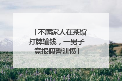 不满家人在茶馆打牌输钱，一男子竟报假警泄愤