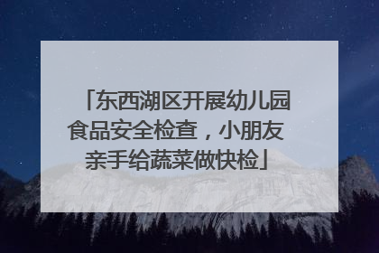 东西湖区开展幼儿园食品安全检查，小朋友亲手给蔬菜做快检