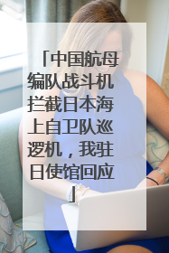 中国航母编队战斗机拦截日本海上自卫队巡逻机，我驻日使馆回应