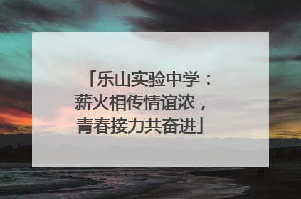 乐山实验中学：薪火相传情谊浓，青春接力共奋进