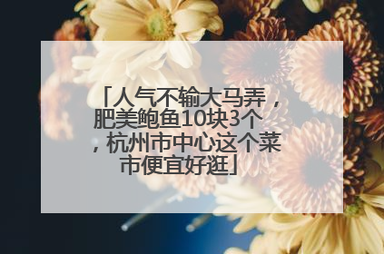 人气不输大马弄，肥美鲍鱼10块3个，杭州市中心这个菜市便宜好逛