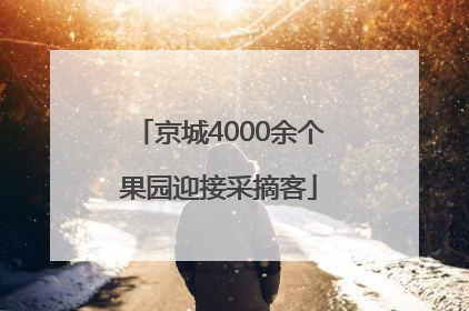 京城4000余个果园迎接采摘客