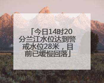 今日14时20分兰江水位达到警戒水位28米，目前已缓慢回落