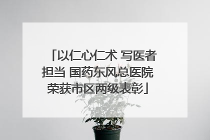 以仁心仁术 写医者担当 国药东风总医院荣获市区两级表彰