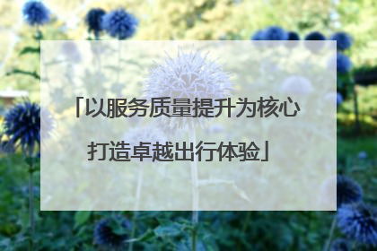 以服务质量提升为核心 打造卓越出行体验