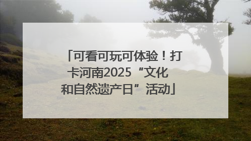 可看可玩可体验！打卡河南2025“文化和自然遗产日”活动