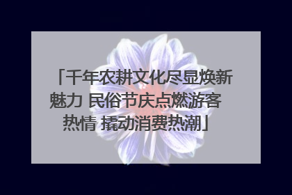 千年农耕文化尽显焕新魅力 民俗节庆点燃游客热情 撬动消费热潮