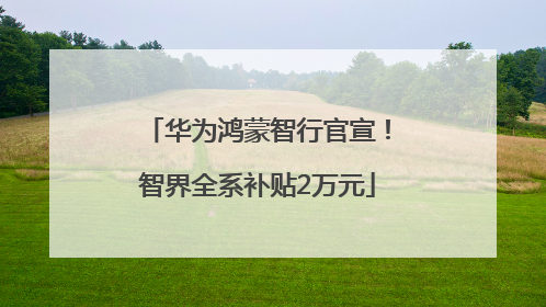 华为鸿蒙智行官宣！智界全系补贴2万元