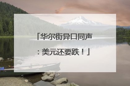 华尔街异口同声：美元还要跌！