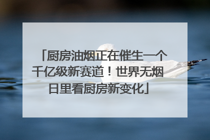 厨房油烟正在催生一个千亿级新赛道！世界无烟日里看厨房新变化