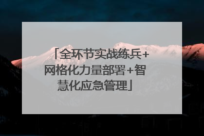 全环节实战练兵+网格化力量部署+智慧化应急管理