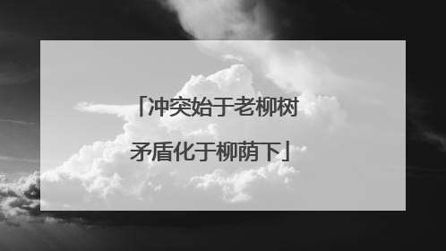冲突始于老柳树 矛盾化于柳荫下