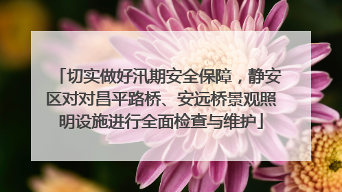 切实做好汛期安全保障，静安区对对昌平路桥、安远桥景观照明设施进行全面检查与维护