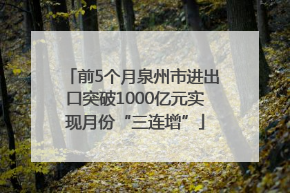 前5个月泉州市进出口突破1000亿元实现月份“三连增”