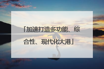加速打造多功能、综合性、现代化大港
