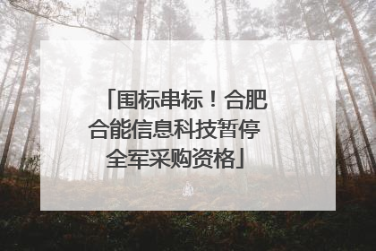 围标串标！合肥合能信息科技暂停全军采购资格