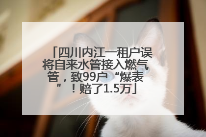 四川内江一租户误将自来水管接入燃气管，致99户“爆表”！赔了1.5万