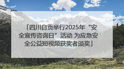 四川自贡举行2025年“安全宣传咨询日”活动 为应急安全公益短视频获奖者颁奖
