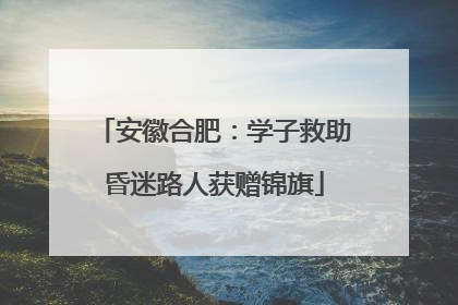 安徽合肥：学子救助昏迷路人获赠锦旗