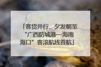 客货并行、夕发朝至 “广西防城港—海南海口”客滚航线首航