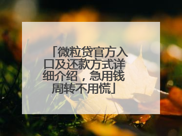 微粒贷官方入口及还款方式详细介绍，急用钱周转不用慌