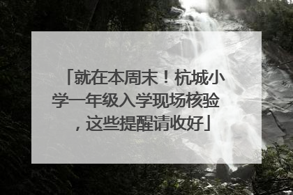 就在本周末！杭城小学一年级入学现场核验，这些提醒请收好